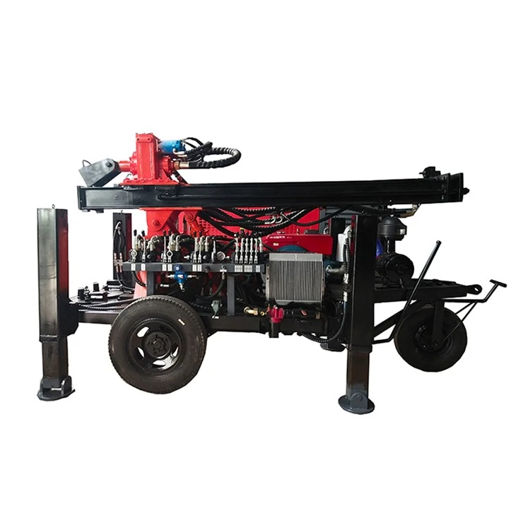 Wheel hydraulic water well drill rig