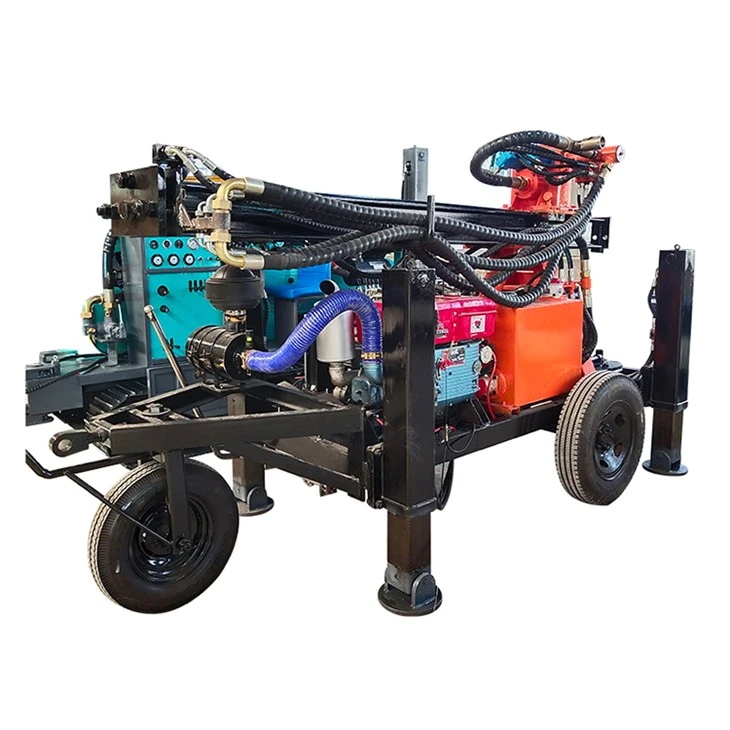 Wheel hydraulic water well drilling rig