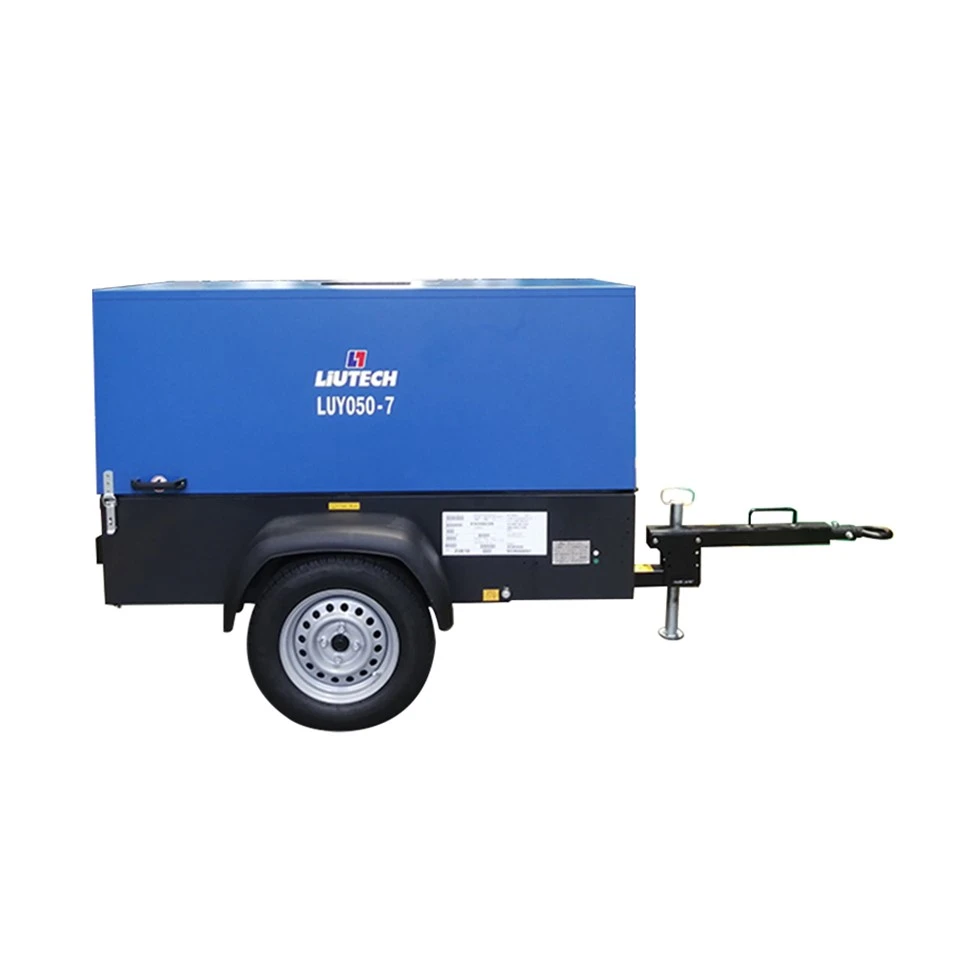 050-7 liutech luftkompressor175 psi diesel 7 bar luftkompressor maskin for gruvedrift